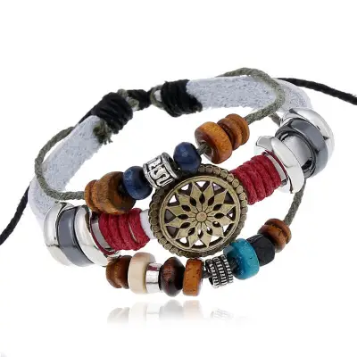 Retro Geometric Bead Decorative Bracelet Vintage Unisex