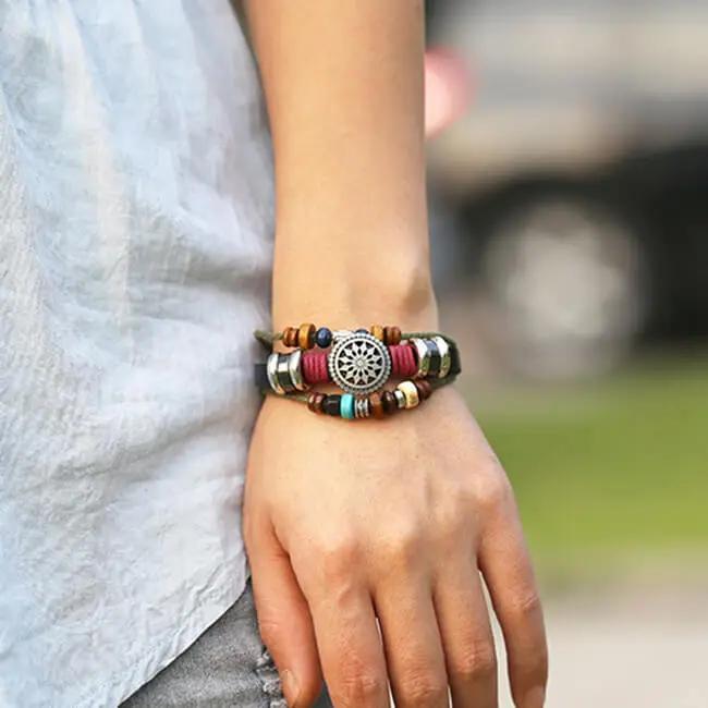 Retro Geometric Bead Decorative Bracelet Vintage Unisex