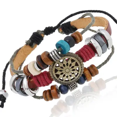 Retro Geometric Bead Decorative Bracelet Vintage Unisex