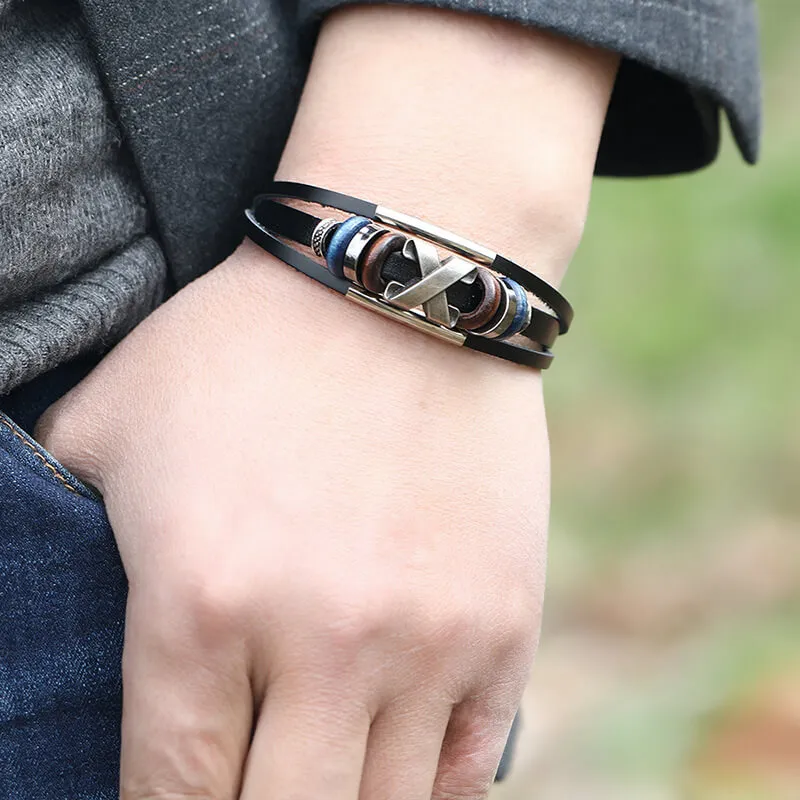 Men's Fashion Adjustable PU Bracelet Geometric Unisex