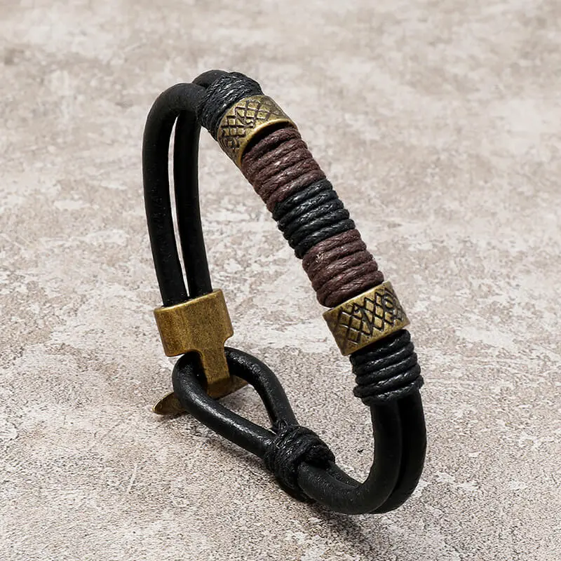 Men's Retro Knitted Geometric Cortex Bracelet Unisex