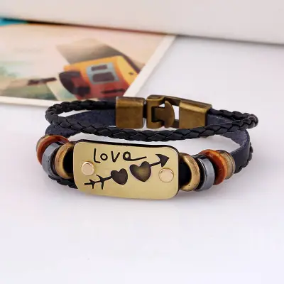 Lover Geometry Design Knitting Bracelet