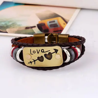 Lover Geometry Design Knitting Bracelet