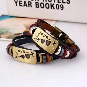 Lover Geometry Design Knitting Bracelet