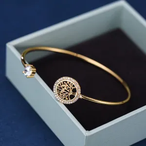 Women Fashion Tree Shaped Rhinestone Decorative Bracelet