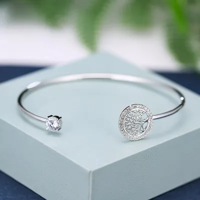 Women Fashion Tree Shaped Rhinestone Decorative Bracelet