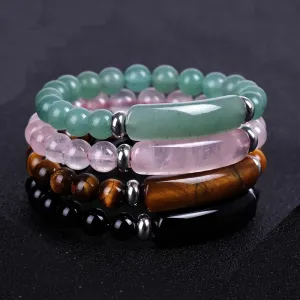 Women Fashion Natural Stone Beads Decorative Elasticity Bracelet
