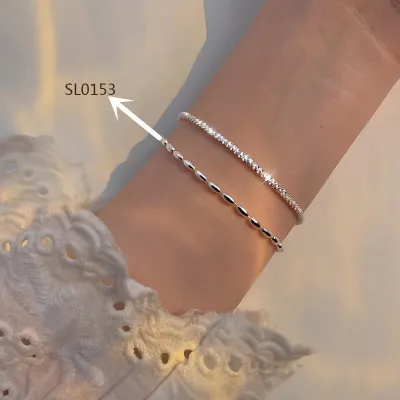 Women's Shinning 925 Silver Wave Bracelet