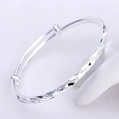 Women Fashion Adjustable Silver Bangle