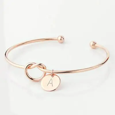 Minimalist 26 Alphabet Letter Pendant Design Bracelet