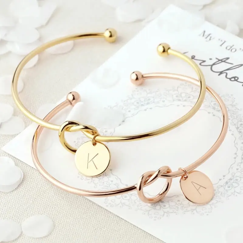 Minimalist 26 Alphabet Letter Pendant Design Bracelet