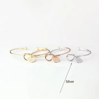 Minimalist 26 Alphabet Letter Pendant Design Bracelet