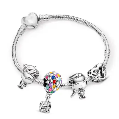 Women Delicate Heart Shaped Pendant Charm Bracelet