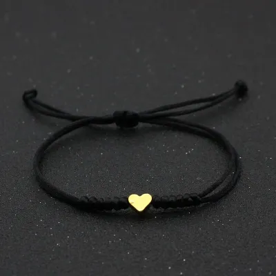 Simple Heart Shape Decorate Adjustable Knit Bracelet