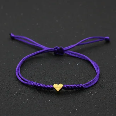 Simple Heart Shape Decorate Adjustable Knit Bracelet