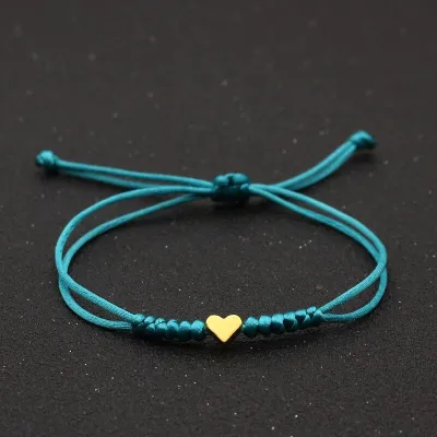 Simple Heart Shape Decorate Adjustable Knit Bracelet