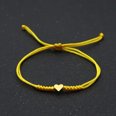 Simple Heart Shape Decorate Adjustable Knit Bracelet