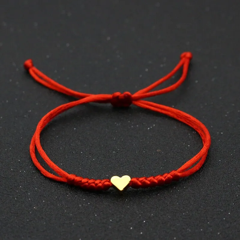 Simple Heart Shape Decorate Adjustable Knit Bracelet