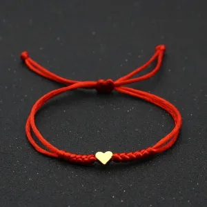 Simple Heart Shape Decorate Adjustable Knit Bracelet