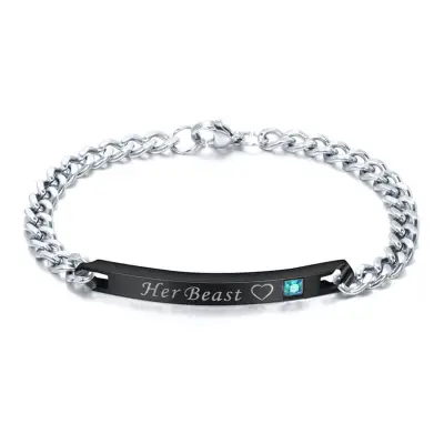 Delicate Letter Pattern Design Stainless Steel Bracelet
