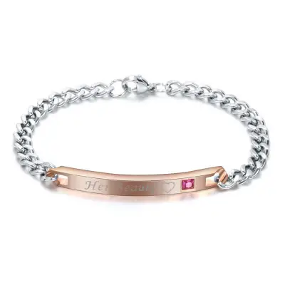 Delicate Letter Pattern Design Stainless Steel Bracelet
