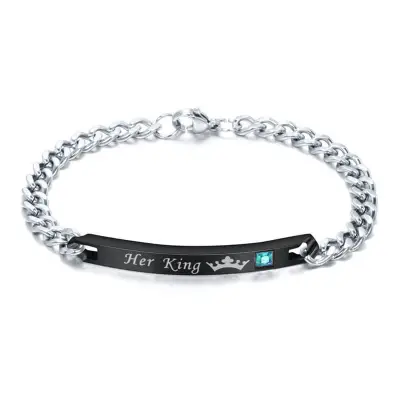 Delicate Letter Pattern Design Stainless Steel Bracelet