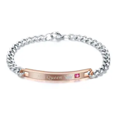 Delicate Letter Pattern Design Stainless Steel Bracelet