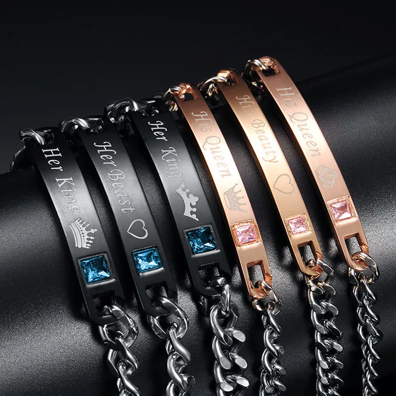 Delicate Letter Pattern Design Stainless Steel Bracelet