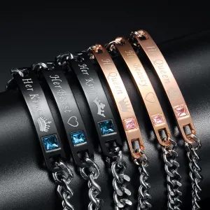 Delicate Letter Pattern Design Stainless Steel Bracelet