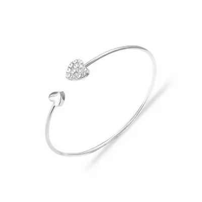Women Fashion Heart Shape Alloy Rhinestone Bracelet