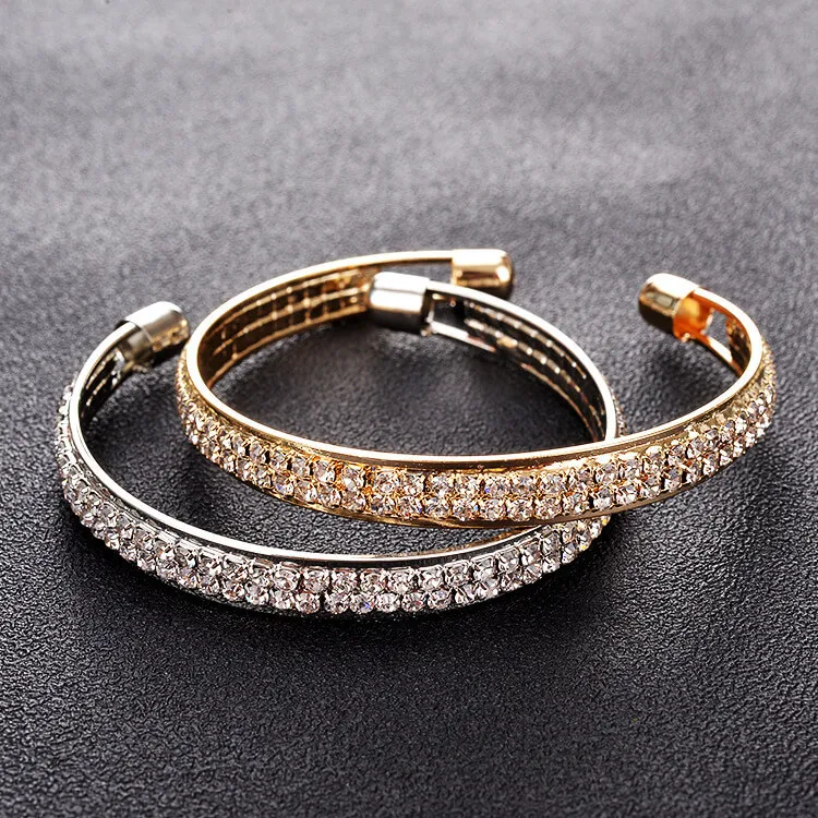 Women Fashion Rhinestone Decorative Adjustable Bracelet
