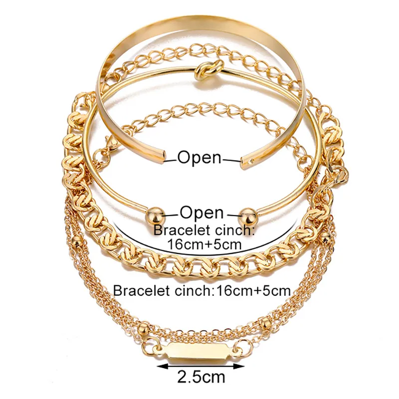 4pcs Women's Simple Fashion Bracelets Set