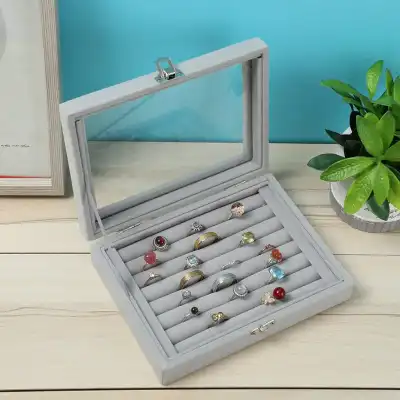 Simple Dust Proof Suede Jewelry Storage Box 20*15*5cm