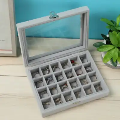 Simple Dust Proof Suede Jewelry Storage Box 20*15*5cm