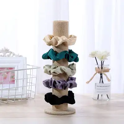Simple Column Shaped PVC Flannel Bracelet And Hair Band Display Rack