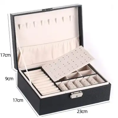 Simple Multifunction Solid Color Leather Jewelry Storage Box