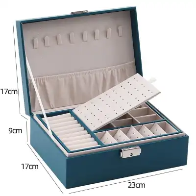 Simple Multifunction Solid Color Leather Jewelry Storage Box