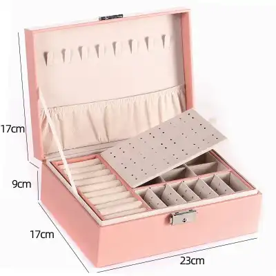 Simple Multifunction Solid Color Leather Jewelry Storage Box