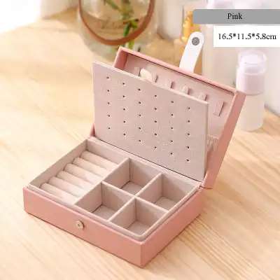 Simple Portable Jewelry Storage Box Solid Color