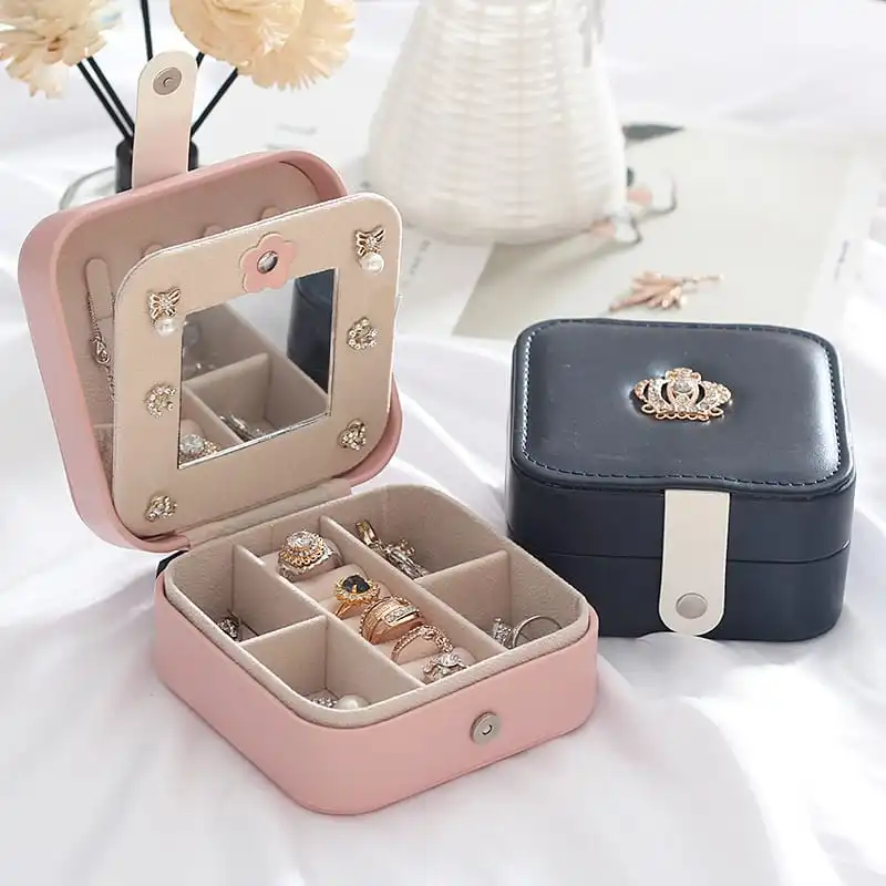 Unique Crown Shape Decorative Portable Jewelry Storage Box With Upgrade Magnetic Buckle
