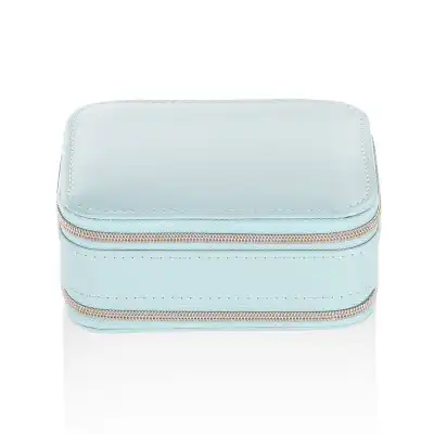 Portable Zipper Design Solid Color Jewelry Box