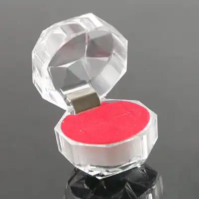 Transparent Geometry Shaped Design Plastic Ring Storage Display Box