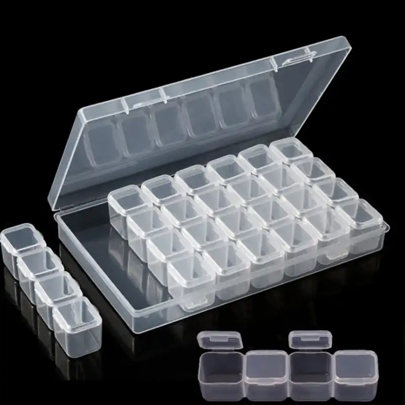 28 Slots Transparent Detachable Jewelry Storage Box