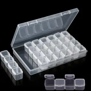28 Slots Transparent Detachable Jewelry Storage Box