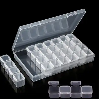 28 Slots Transparent Detachable Jewelry Storage Box