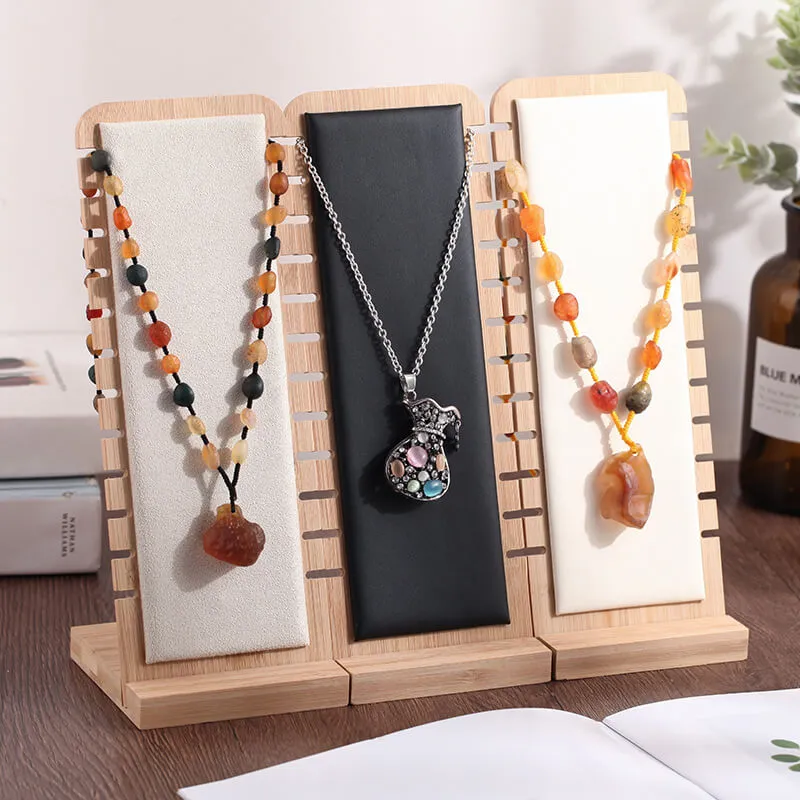 Removable L Shaped Design Bamboo Jewelry Display Tray