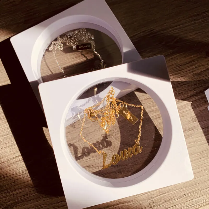 Transparent PE Film Square Necklace Suspension Jewelry Box