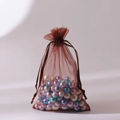 100pcs/dozen Simple Solid Color Organza Bundle Pocket