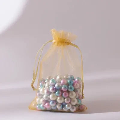 100pcs/dozen Simple Solid Color Organza Bundle Pocket