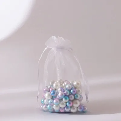 100pcs/dozen Simple Solid Color Organza Bundle Pocket